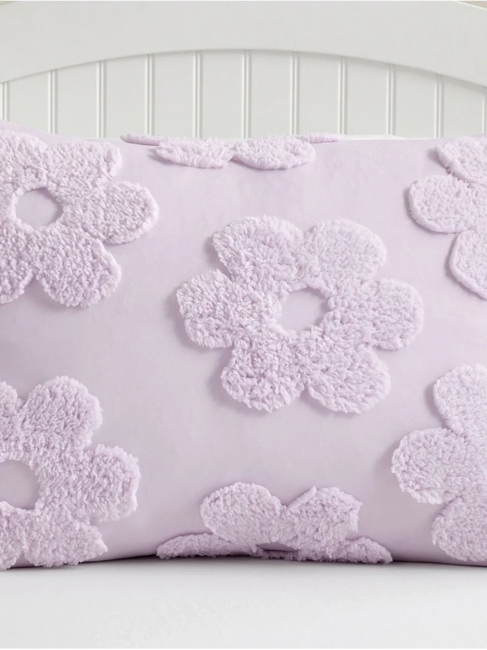 Plush Floral Tufted Duvet Cover Set in Lilac - Pottery Barn Kids